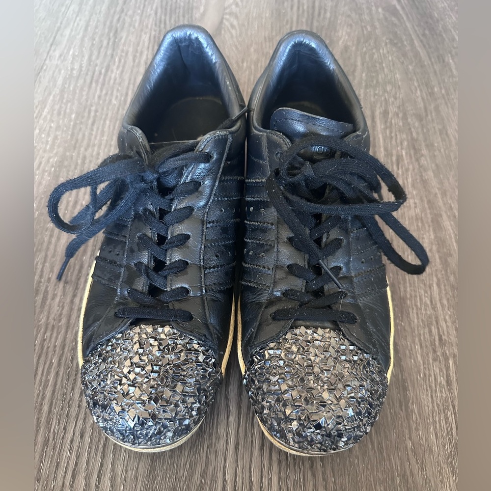 Adidas Superstar 80s Metal Toe Black Leather Sneakers - Picture 4 of 14